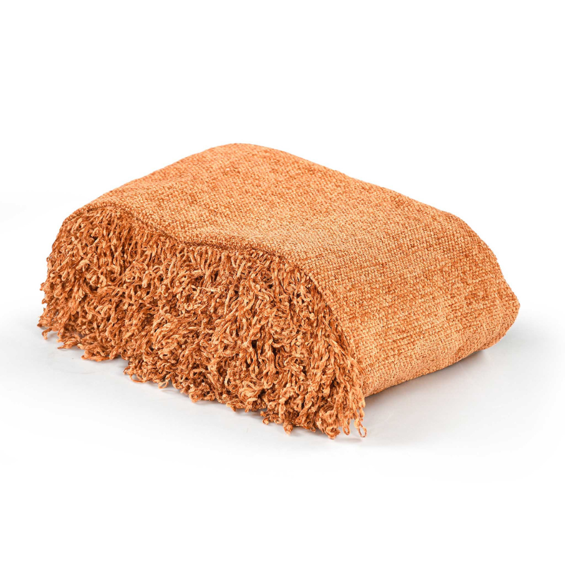 Soft Chenille Throw (Rust)