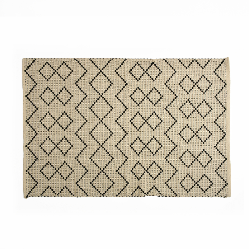 Diamond And Chevron Pattern Cotton Rug