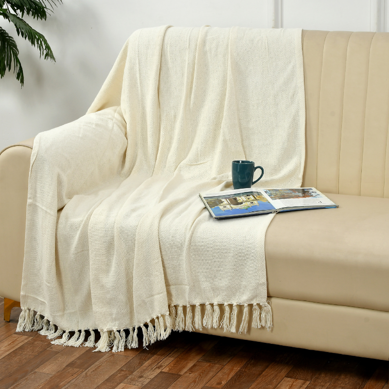 White Solid Throw