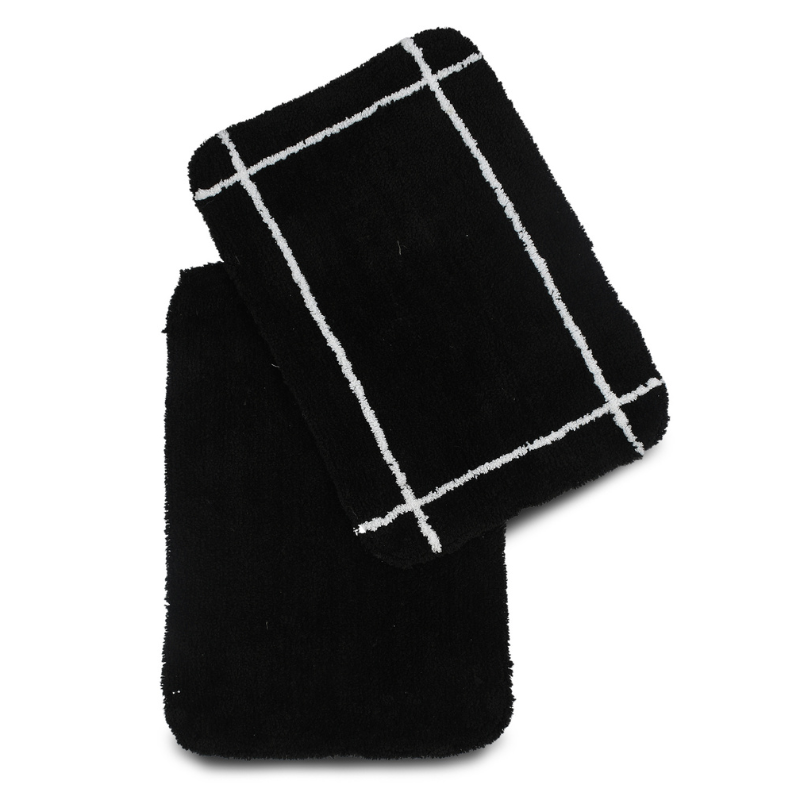 Anti-Slip Microfiber Bathmat Pack of 2 Charcoal Color