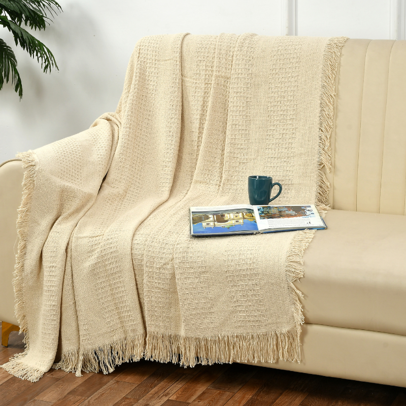 Neutral Cotton Throw