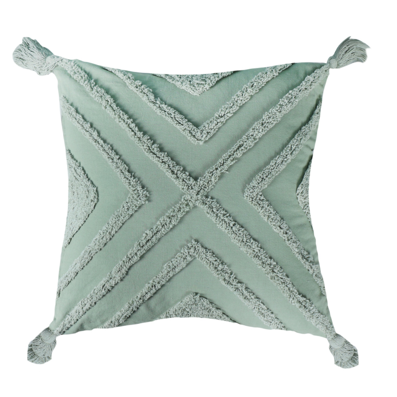 Green-Tufted Cushion Cover