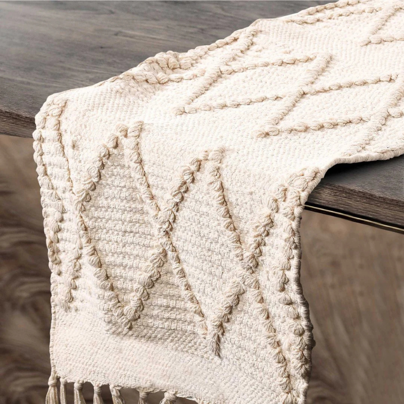 Handwoven Table Runner Natural Color