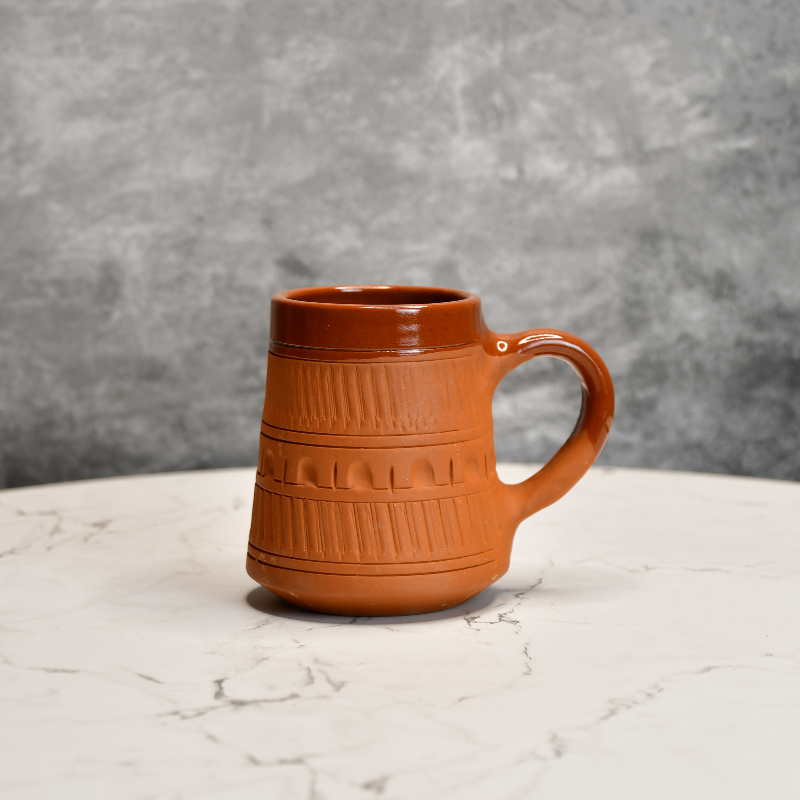 Terracotta Plain Cup – Straight Design (Set of 2)