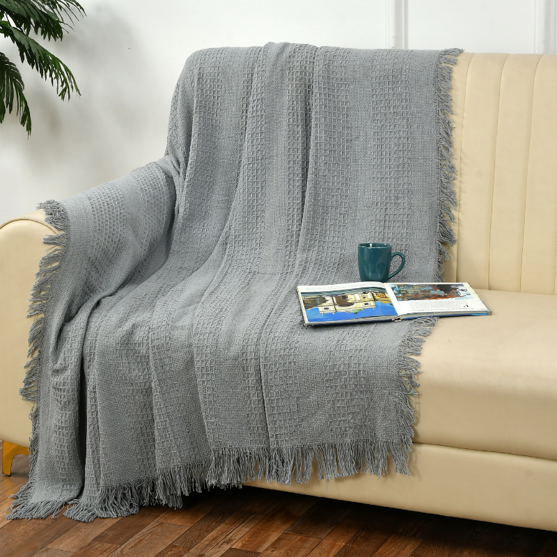 Grey-Blue Cotton Throw