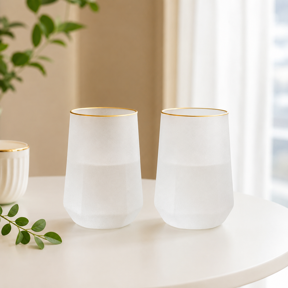 Ocean Breeze Frosted Glass (Set of 2)