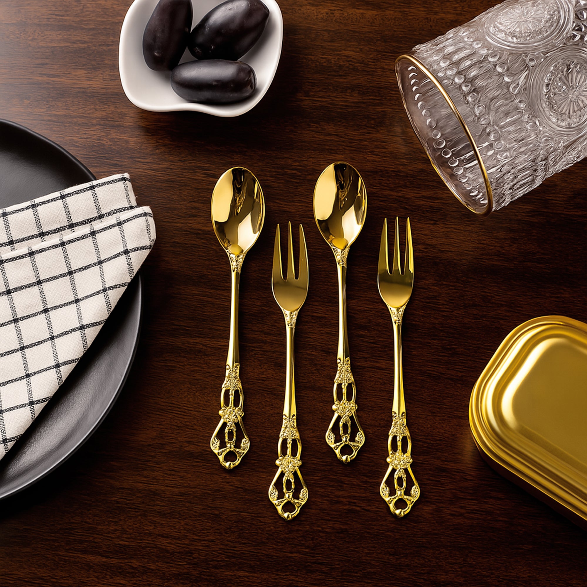 Royal Dessert Spoon & Fork Set of 4