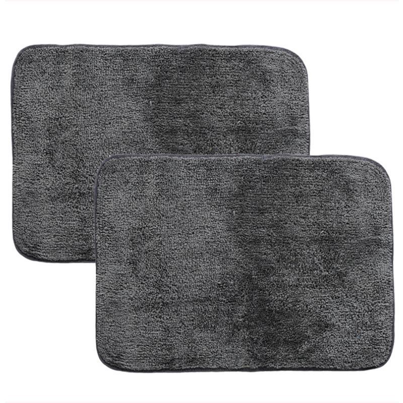 Sashaa World Pack Of 2 Micro Fiber Bathmat Charcoal Color