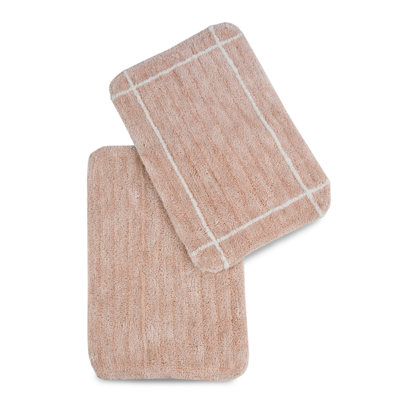 Anti-Slip Microfiber Bathmat Pack of 2 Rose Pink Color