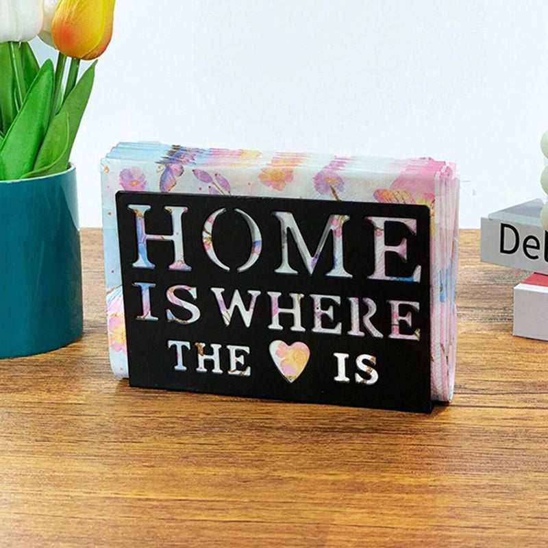 Home Is Where The Heart Is Napkin & Tissue Organizer