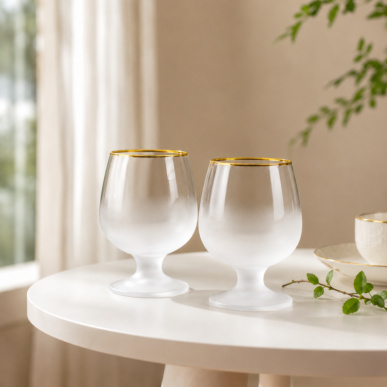 Elite Parlor Frosted Glass (Set of 2)