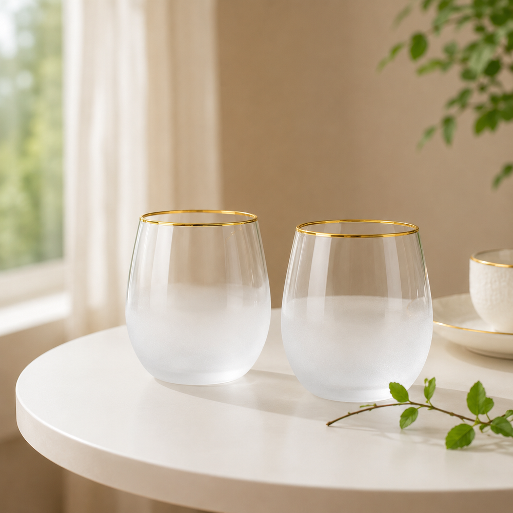 Modern Martini Frosted Glass (Set of 2)