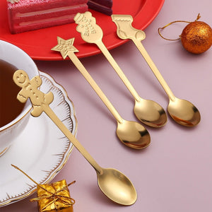 Festive Cookie Dessert Spoon Set of 4 Cutlery June Trading   