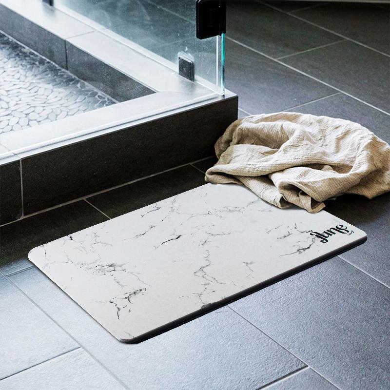 ZenStone Ultra-Absorbent Bath Mat - Marble Grey | Secure Grip | Eco-Friendly