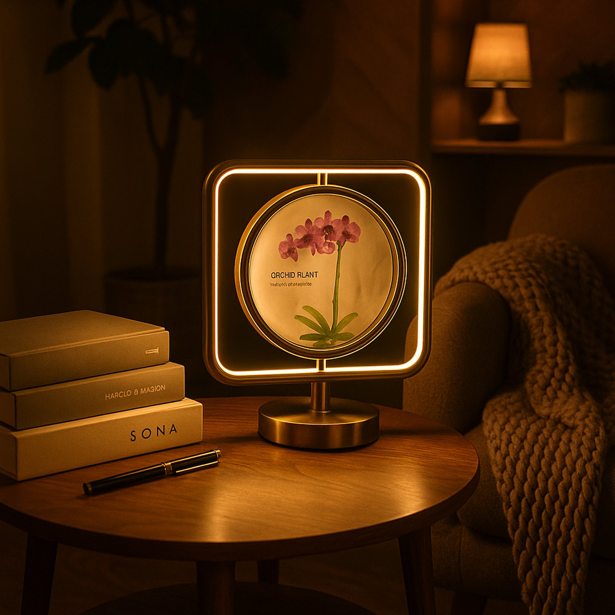 Circular Photo Frame Touch Sensor Square Lamp