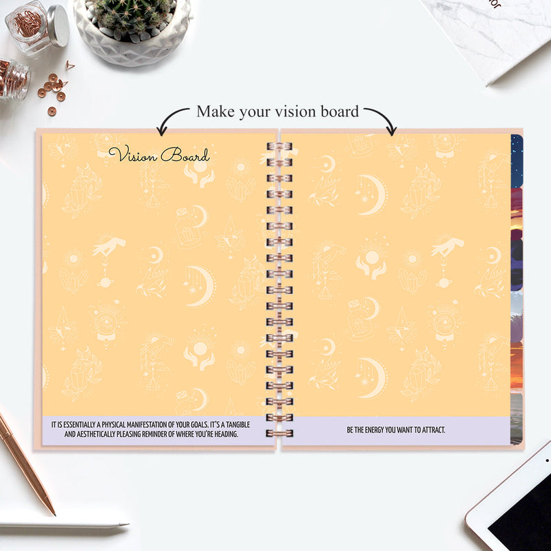 Undated Yearly Planner (2025 Collection) Growth Over Comfort + Ultimate Sticker Book