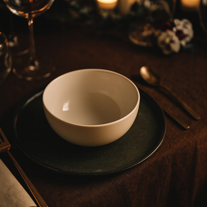 Uneven Soft-Hued Small Serving Bowl - Ivory White (6 Inches)