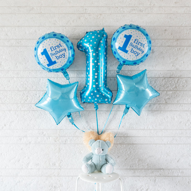 First Birthday Boy Balloon (Set) Balloon June Trading   