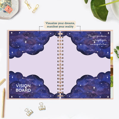 Undated Yearly Planner (2024 Collection) She Is Calm + Ultimate Sticker Book