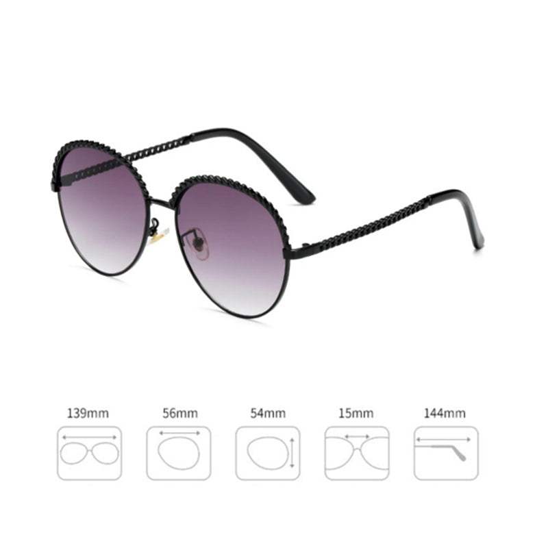 Round Vintage Gold Rim Purple Sunglass Eyewear June Trading   