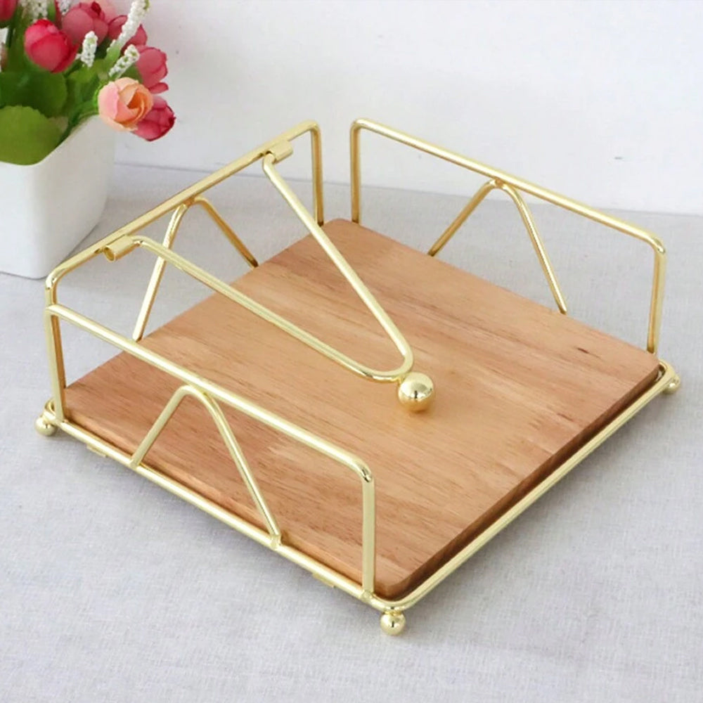 Gold Grid Tissue Stand