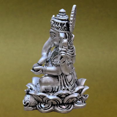 Handcrafted Silver-Plated Ganesha Idol – Symbol Of Divine Grace