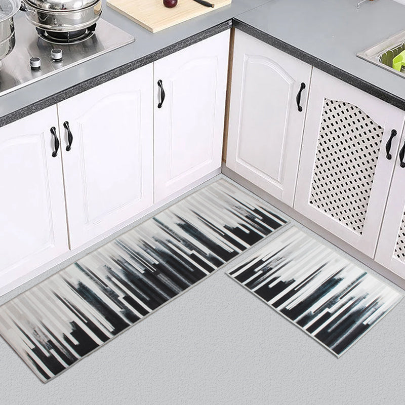 Monochrome Rush Kitchen Mat (Set of 2)