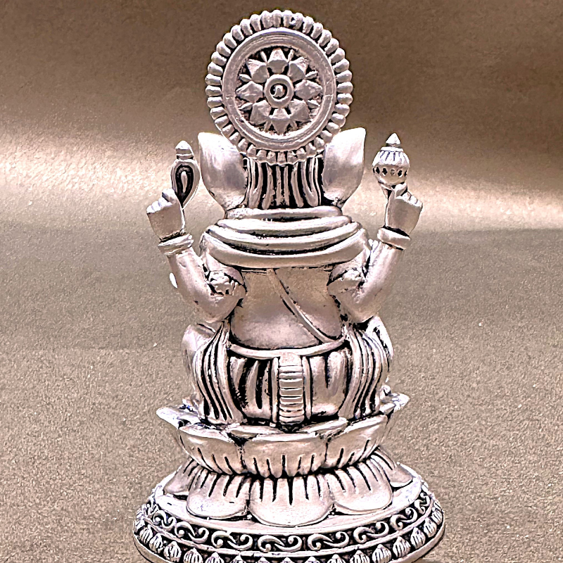 Exquisite Handcrafted Silver-Plated Ganesha Idol