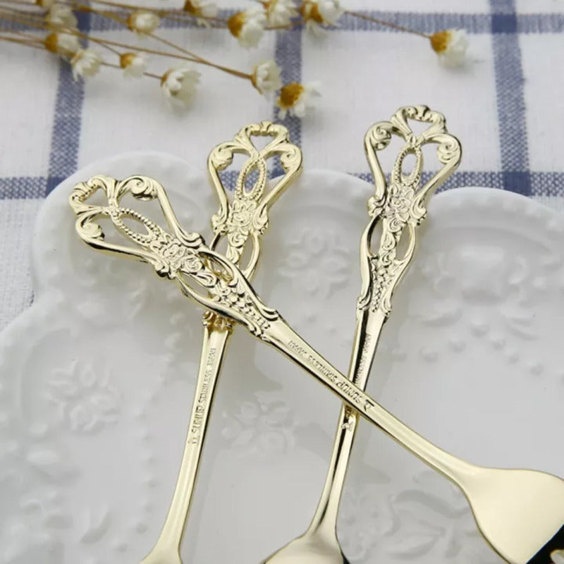 Royal Dessert Spoon & Fork Set of 4 Cutlery June Trading   