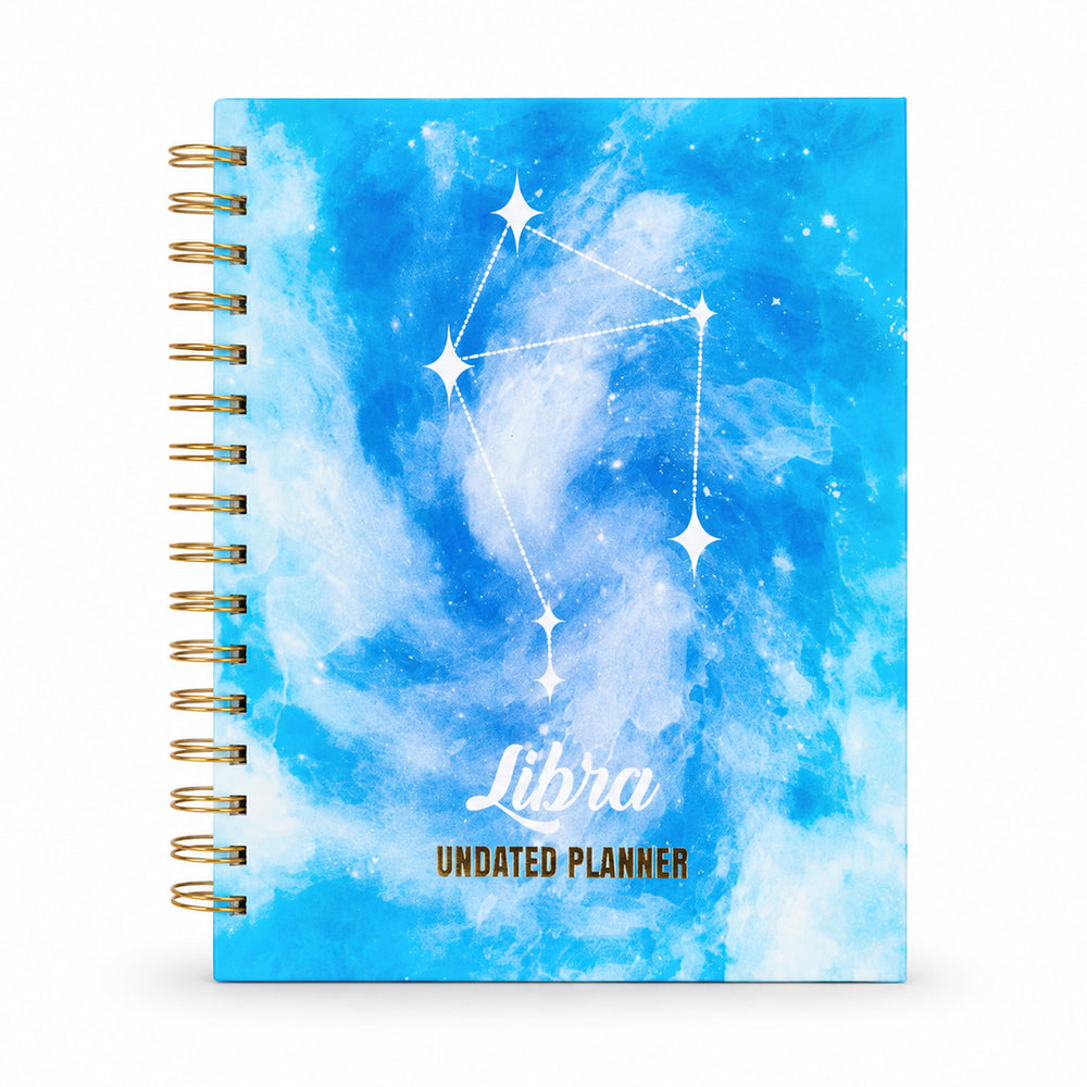 Libra Watercolour Constellation — Undated Planner + Sticker Book