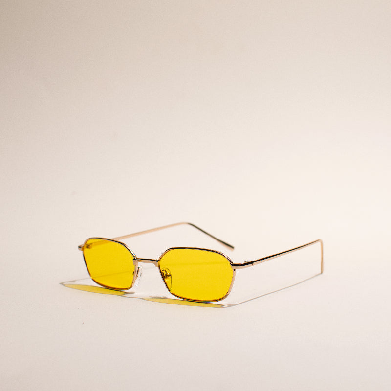 Vintage Butter Yellow Full-Rim Unisex Sunglass Eyewear June Trading   