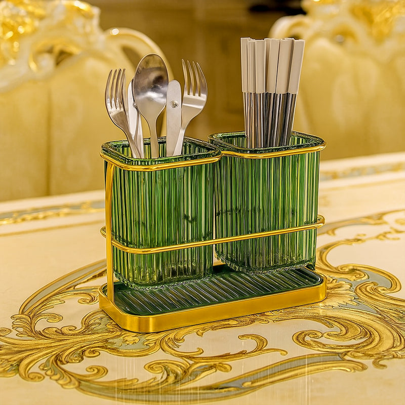Opulence Green Cutlery Caddy (Wall-Mountable)
