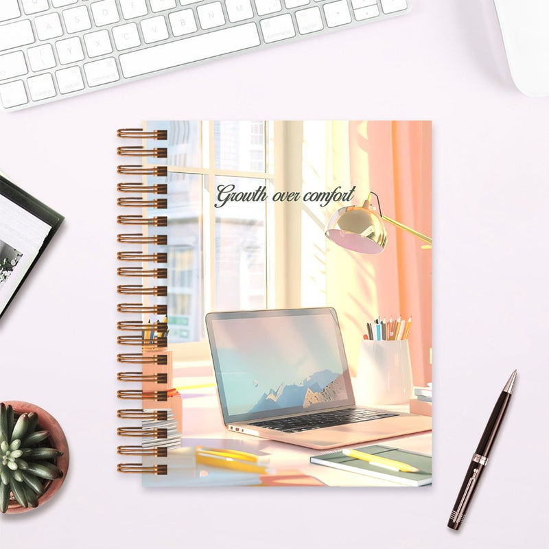 Undated Yearly Planner (2025 Collection) Growth Over Comfort + Ultimate Sticker Book