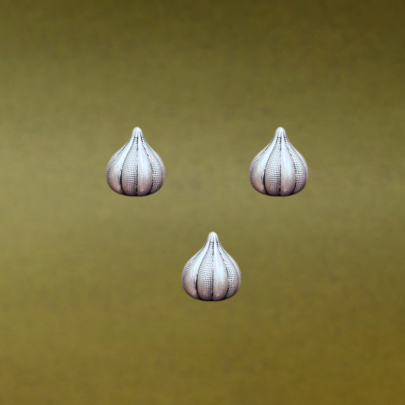 Handcrafted Silver-Plated Modak Set Of 3 – Auspicious Festive Collectible By Sabera