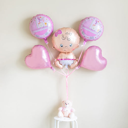 Cute Baby Girl Balloon (Set) Balloon June Trading   