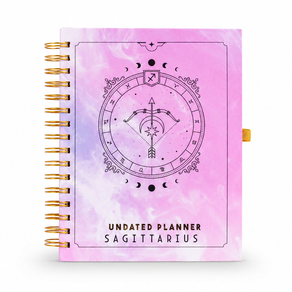 Sagittarius Celestial Emblem — Undated Planner + Sticker Book