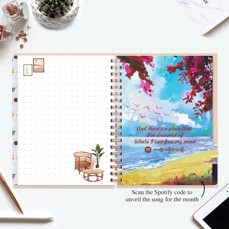 Undated Yearly Planner (2025 Collection) Growth Over Comfort + Ultimate Sticker Book