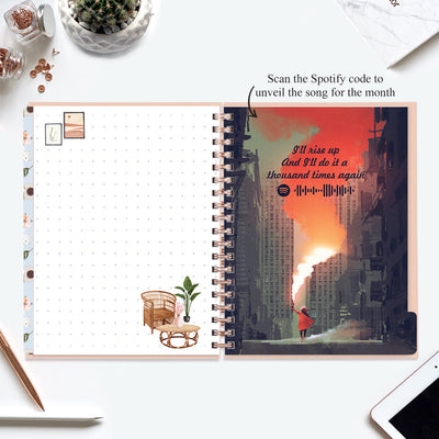 Undated Yearly Planner (2025 Collection) Growth Over Comfort + Ultimate Sticker Book