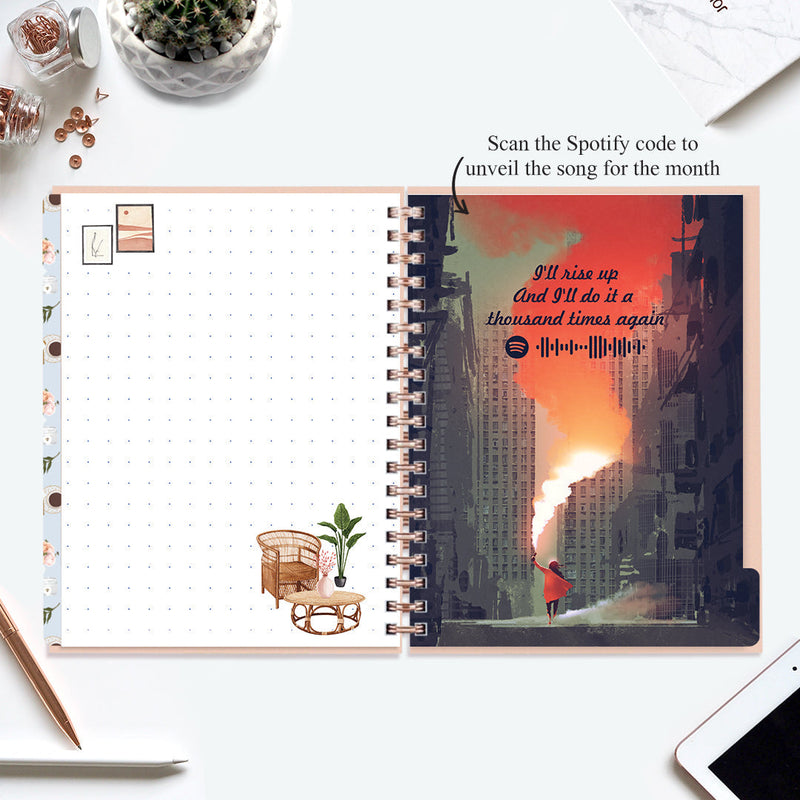 Undated Yearly Planner (2025 Collection) Growth Over Comfort + Ultimate Sticker Book