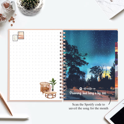 Undated Yearly Planner (2025 Collection) Growth Over Comfort + Ultimate Sticker Book