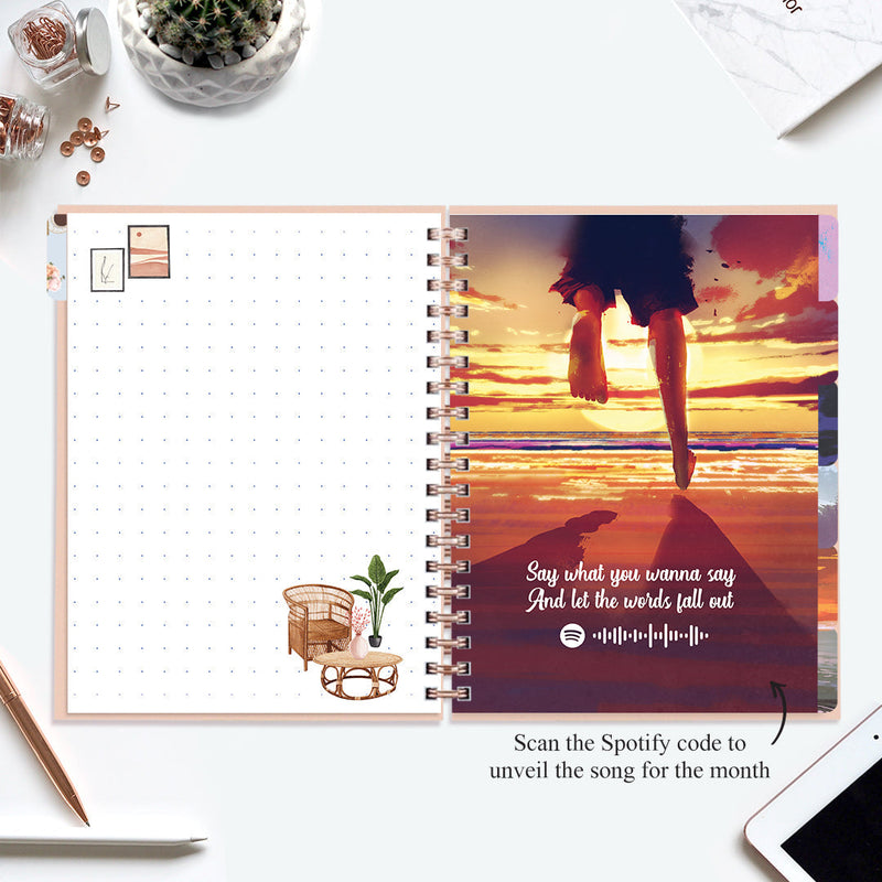 Undated Yearly Planner (2025 Collection) Growth Over Comfort + Ultimate Sticker Book