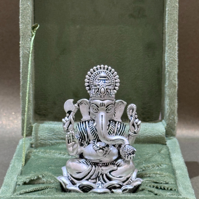 Handcrafted Silver-Plated Ganesha Idol – Symbol Of Divine Grace
