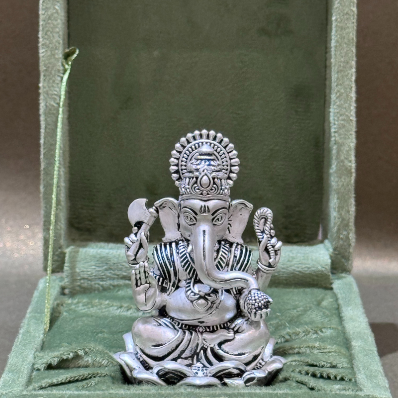 Handcrafted Silver-Plated Ganesha Idol – Symbol Of Divine Grace