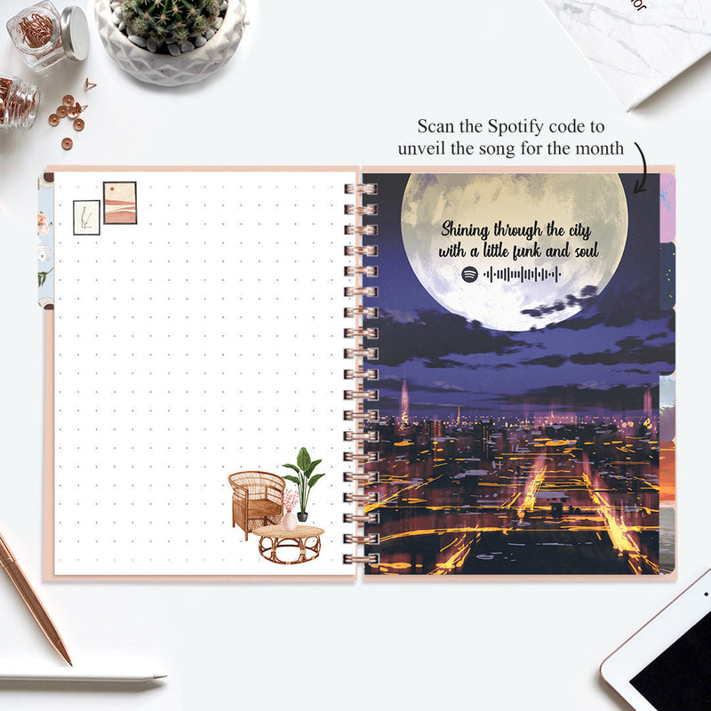 Undated Yearly Planner (2025 Collection) Growth Over Comfort + Ultimate Sticker Book