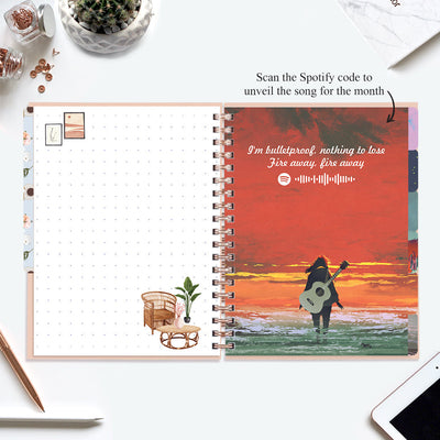 Undated Yearly Planner (2025 Collection) Growth Over Comfort + Ultimate Sticker Book