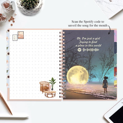 Undated Yearly Planner (2025 Collection) Growth Over Comfort + Ultimate Sticker Book