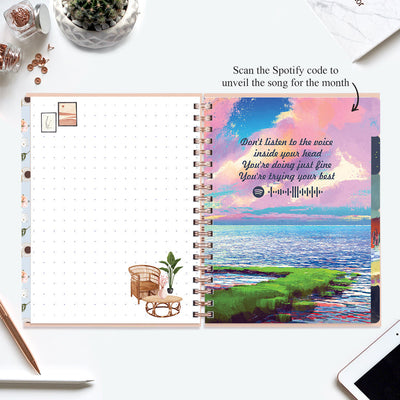 Undated Yearly Planner (2025 Collection) Growth Over Comfort + Ultimate Sticker Book