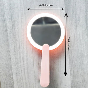 Portable Mirror with Ring Light & Automated Sensor LED Mirrors June Trading Light Pink  