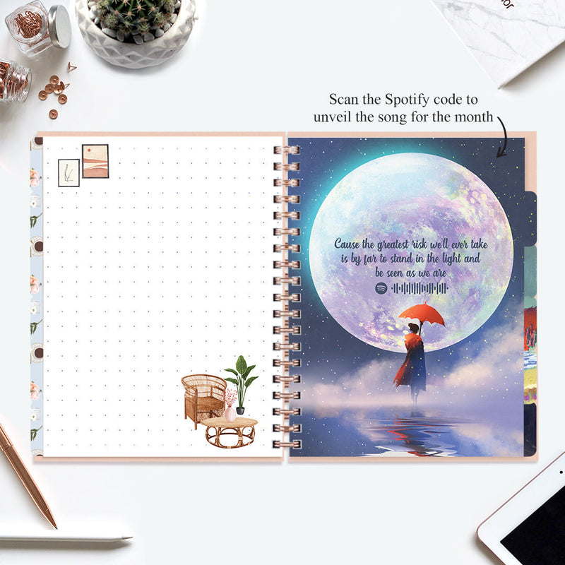 Undated Yearly Planner (2025 Collection) Growth Over Comfort + Ultimate Sticker Book