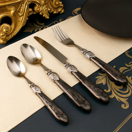 Pewter Accent Regal 24-Piece Cutlery Set